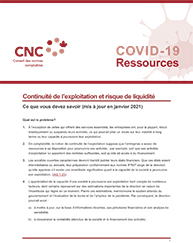 Vignette du document Conseil des normes comptables - COVID-19 Ressources - Continuité de l’exploitation et risque de liquidité - Ce que vous devez savoir (avril 2020)