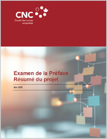 Vignette du document résumé du projet du CNC – Examen de la Préface