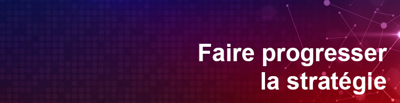 Bannière du rapport annuel du C C S P intitulé : Faire progresser la stratégie