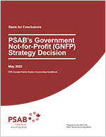 Cover page of PSAB’s Government Not-for-Profit (GNFP) Strategy Decision Basis for Conclusions