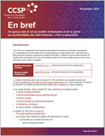 Vignette du Modèle de présentation du CCSP en bref et de la norme de présentation des états financiers : hier et aujourd'hu