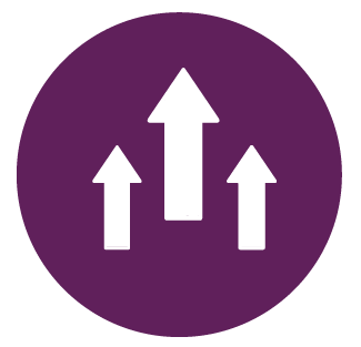 Three arrows pointing up