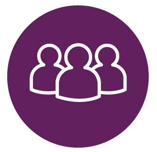 Three people with one in front